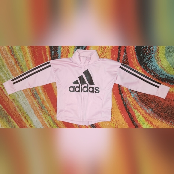 Adidas Other - Adidas Little Girls Sz 3T Pink and Black Zipper Jacket Athletic Wear